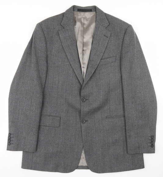 Preworn Mens Grey  Polyester Jacket Blazer Size 40
