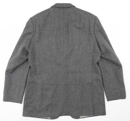 Preworn Mens Grey  Polyester Jacket Blazer Size 40