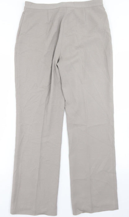 DEVERNOIS Womens Beige  Polyester Dress Pants Trousers Size 30 in L29 in Regular Button
