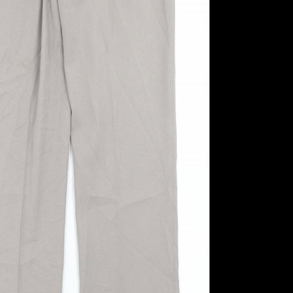 DEVERNOIS Womens Beige  Polyester Dress Pants Trousers Size 30 in L29 in Regular Button