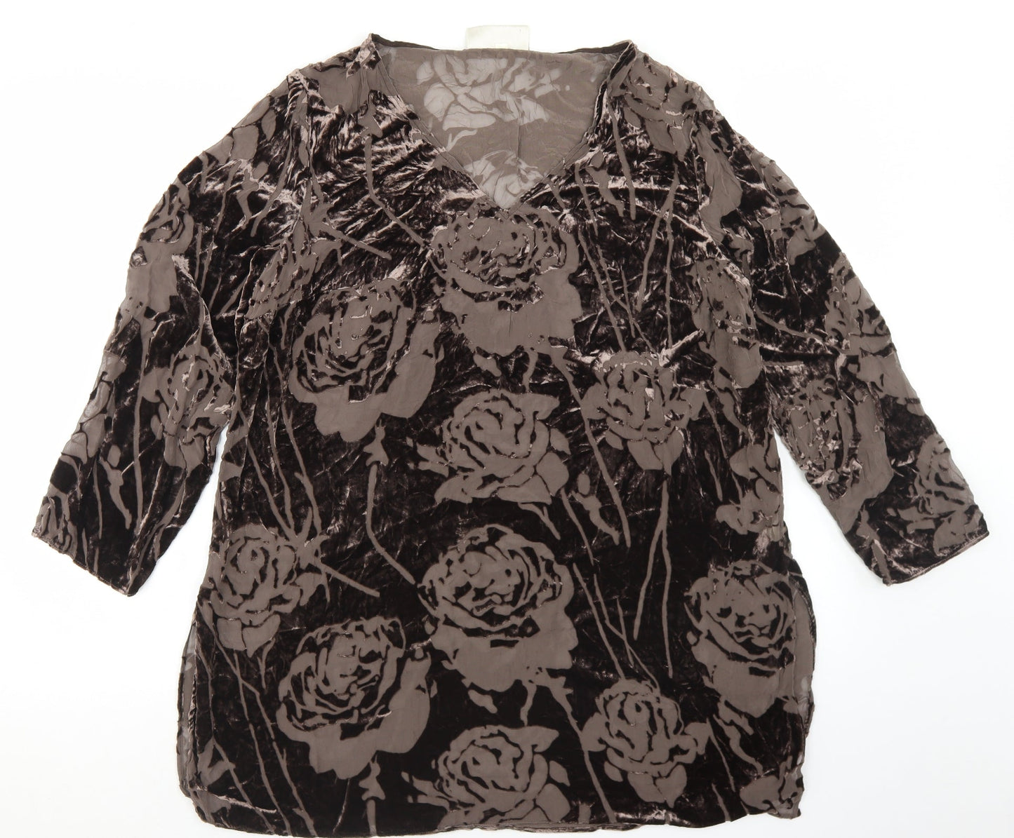 Womens UK Size 16 Ann Harvey Brown Basic Blouse