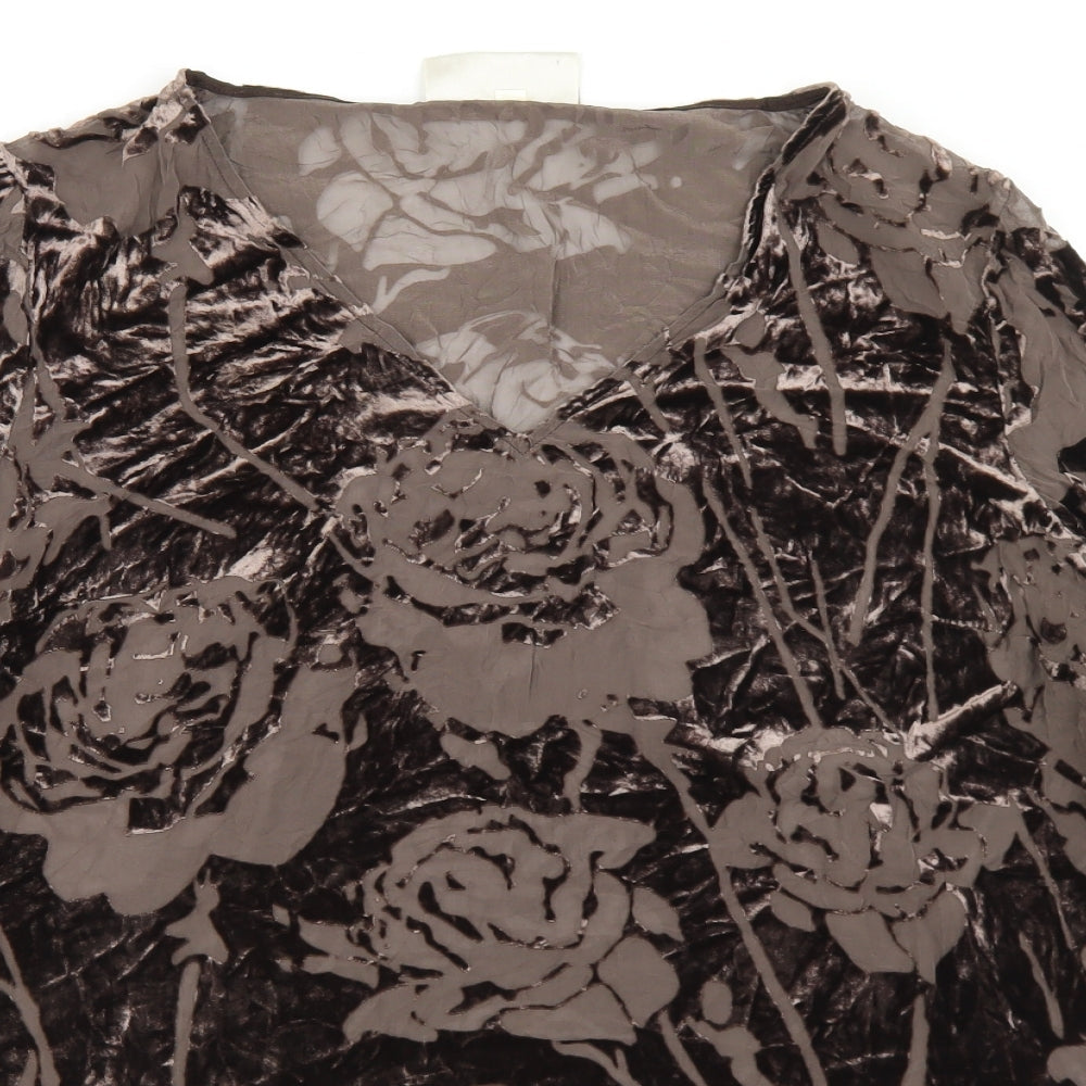 Womens UK Size 16 Ann Harvey Brown Basic Blouse