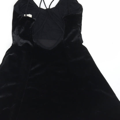 Pins and Needles Womens Black  Polyester Slip Dress  Size S  Round Neck