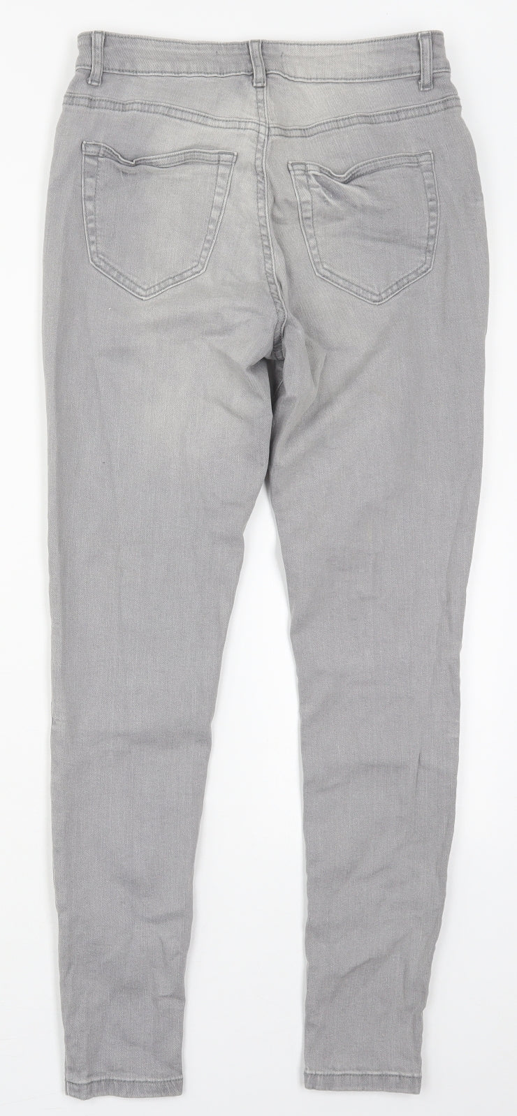 Denim Co Womens Grey  Cotton Skinny Jeans Size 10 L28.5 in Regular Button