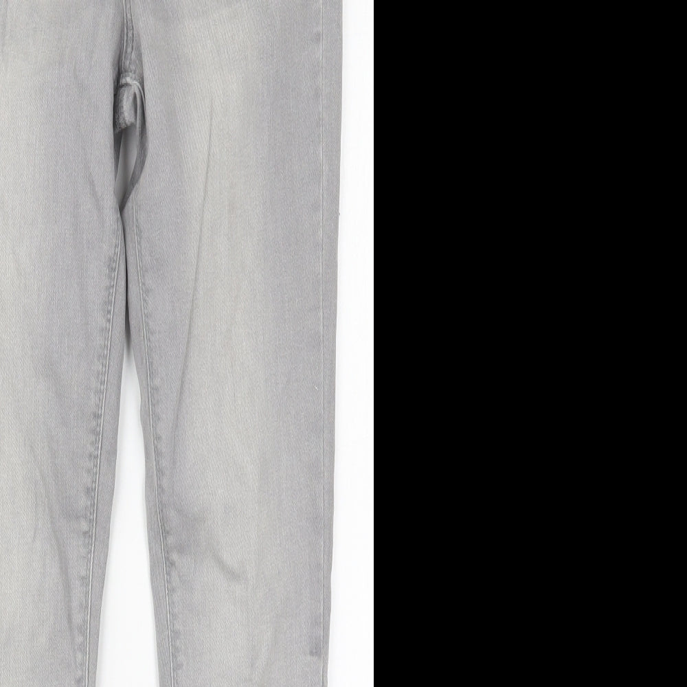 Denim Co Womens Grey  Cotton Skinny Jeans Size 10 L28.5 in Regular Button