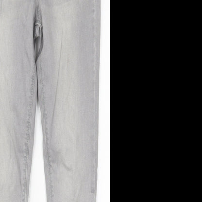 Denim Co Womens Grey  Cotton Skinny Jeans Size 10 L28.5 in Regular Button