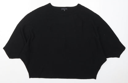 F&F Womens Black Boat Neck  Polyester Pullover Jumper Size 16