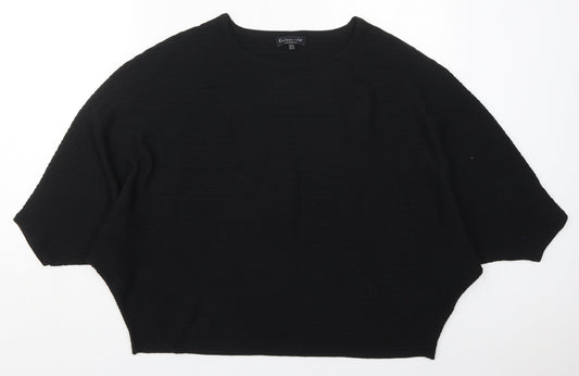 F&F Womens Black Boat Neck  Polyester Pullover Jumper Size 16