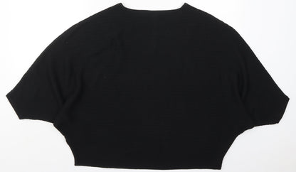 F&F Womens Black Boat Neck  Polyester Pullover Jumper Size 16