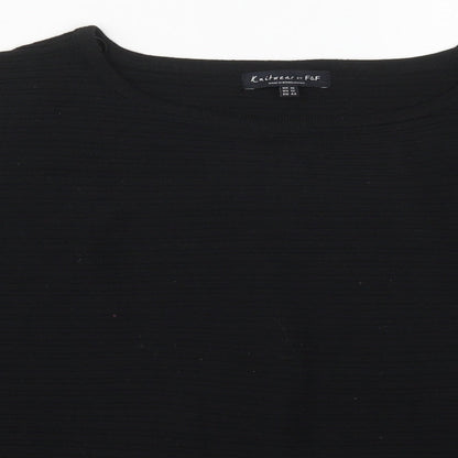 F&F Womens Black Boat Neck  Polyester Pullover Jumper Size 16