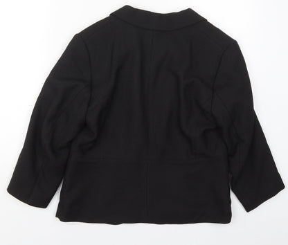 H&M Womens Black  Polyester Jacket Blazer Size 12