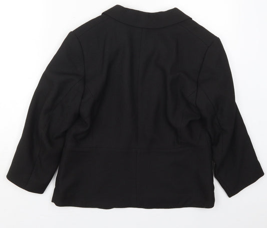 H&M Womens Black  Polyester Jacket Blazer Size 12