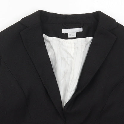 H&M Womens Black  Polyester Jacket Blazer Size 12