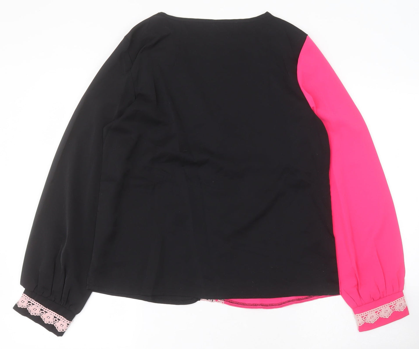 SheIn Womens Black  Polyester Basic Blouse Size S V-Neck