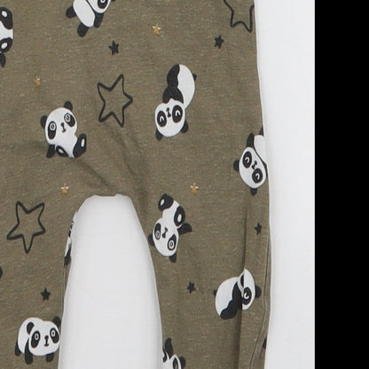 Matalan Boys Green  Cotton  Leggings Size 0-3 Months  Drawstring - Panda