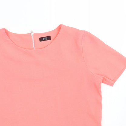 F&F Womens Pink  Polyester Basic Blouse Size 8 Scoop Neck