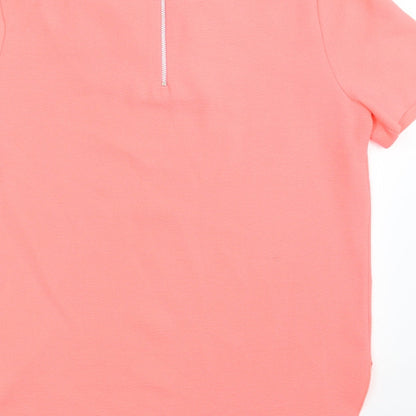 F&F Womens Pink  Polyester Basic Blouse Size 8 Scoop Neck