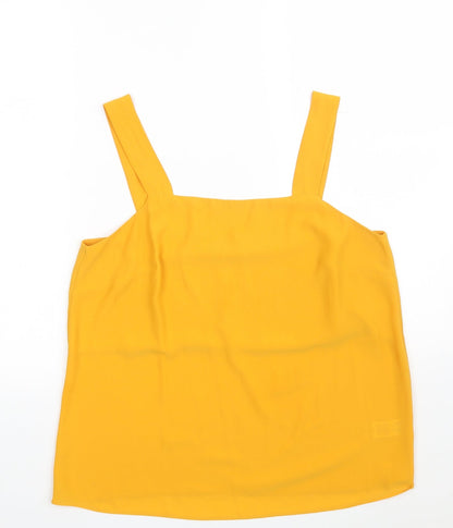 F&F Womens Yellow  Polyester Basic Blouse Size 12 Off the Shoulder