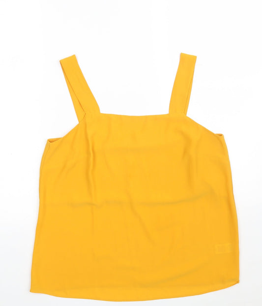 F&F Womens Yellow  Polyester Basic Blouse Size 12 Off the Shoulder