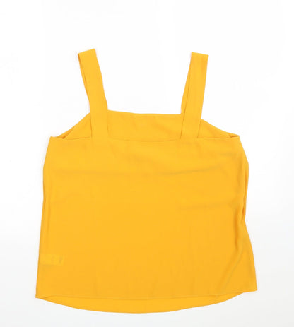 F&F Womens Yellow  Polyester Basic Blouse Size 12 Off the Shoulder