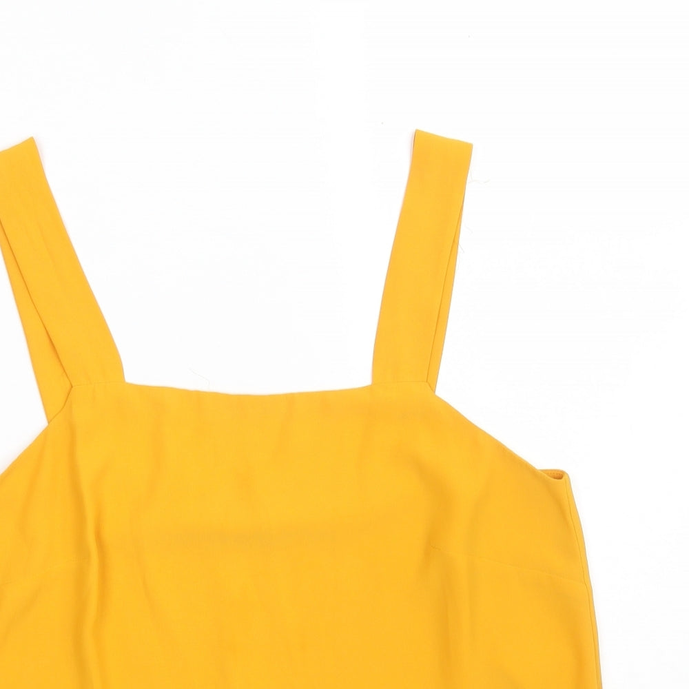 F&F Womens Yellow  Polyester Basic Blouse Size 12 Off the Shoulder