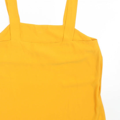 F&F Womens Yellow  Polyester Basic Blouse Size 12 Off the Shoulder