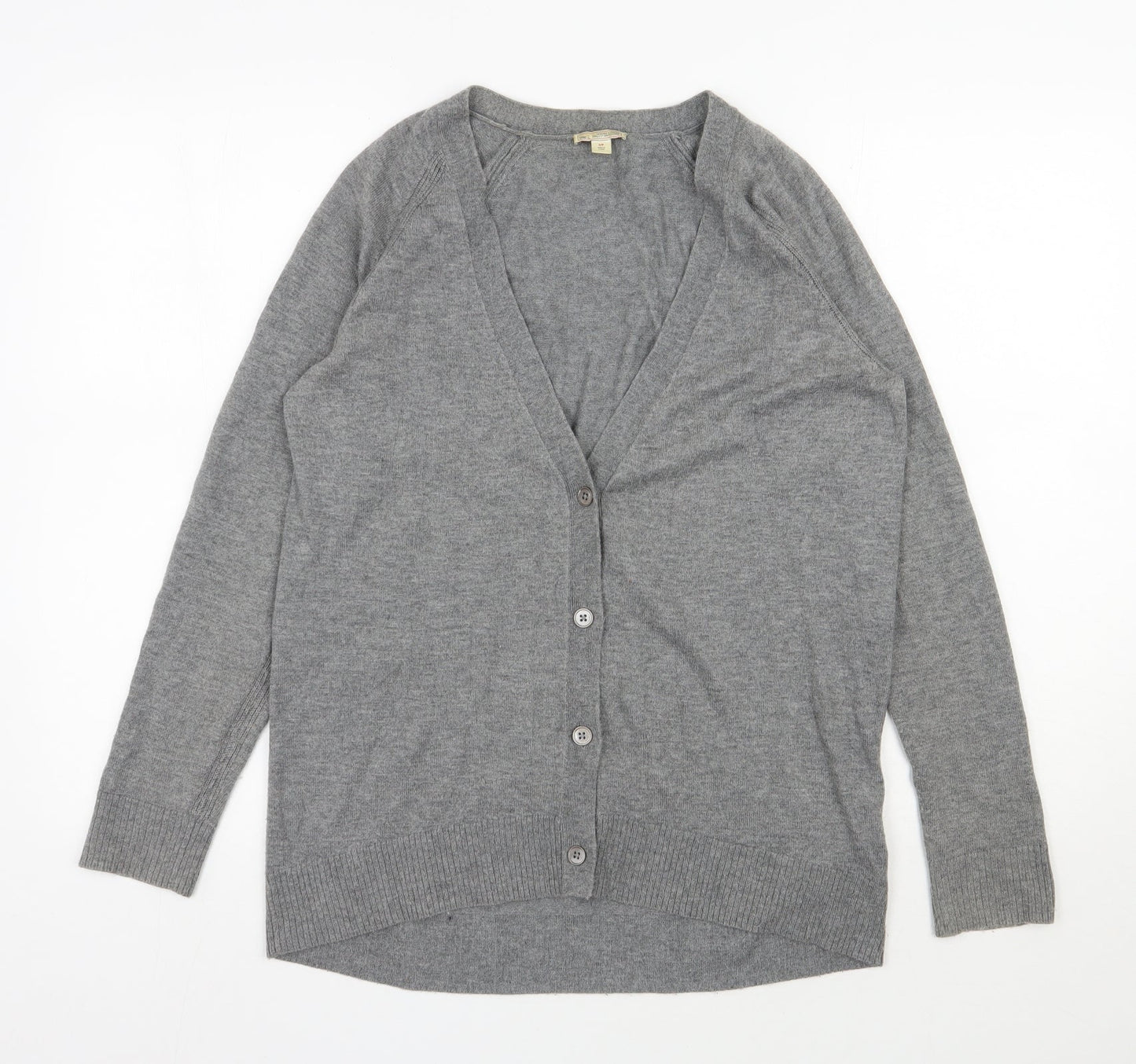 Gap Womens Grey V-Neck  Nylon Cardigan Jumper Size S