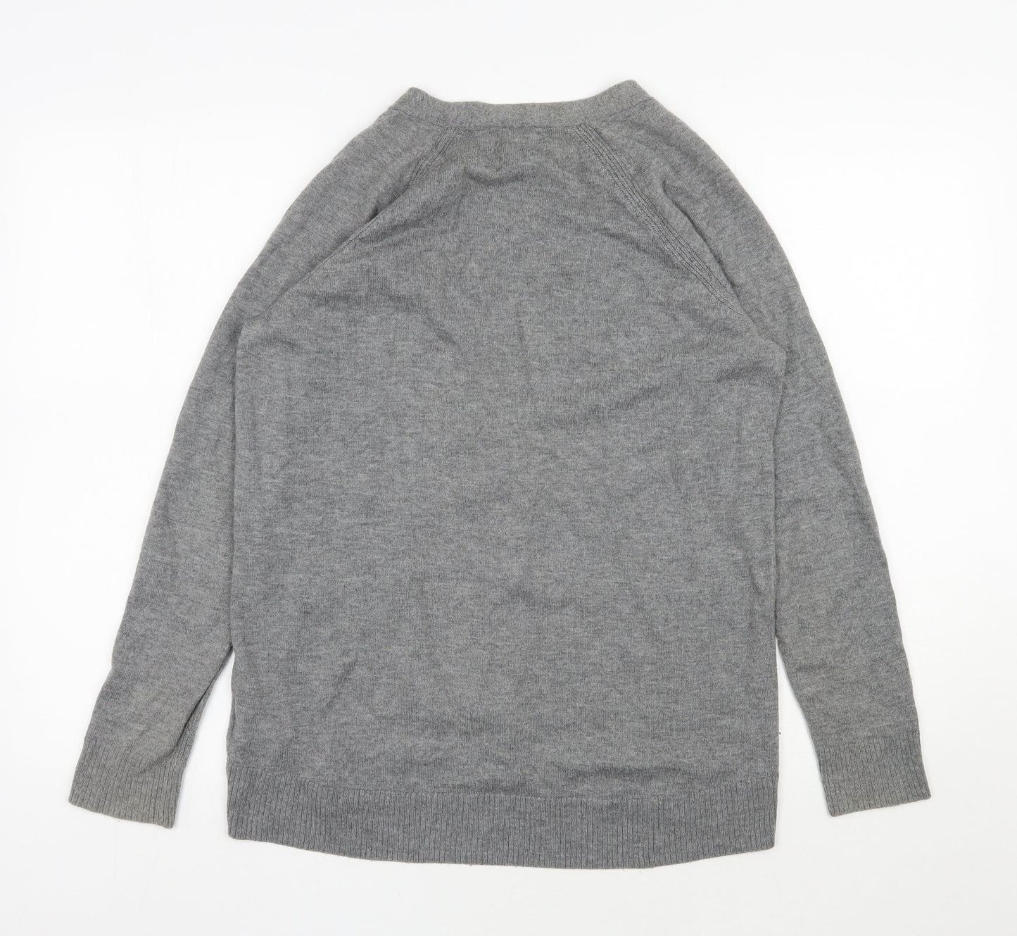 Gap Womens Grey V-Neck  Nylon Cardigan Jumper Size S