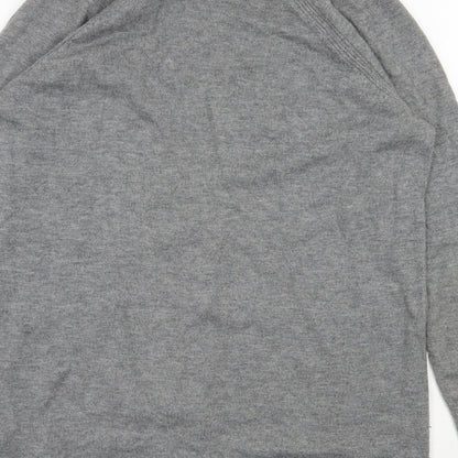 Gap Womens Grey V-Neck  Nylon Cardigan Jumper Size S