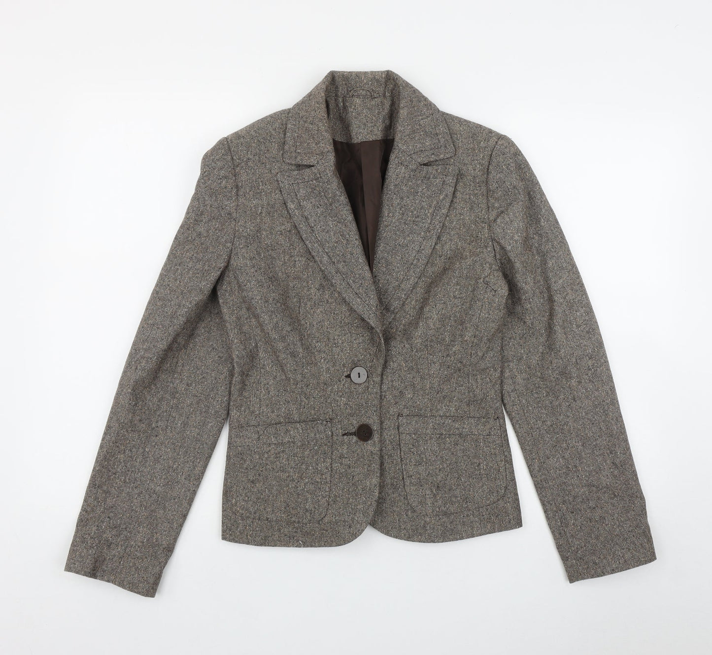 New Look Womens Brown  Wool Jacket Suit Jacket Size 10