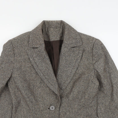 New Look Womens Brown  Wool Jacket Suit Jacket Size 10