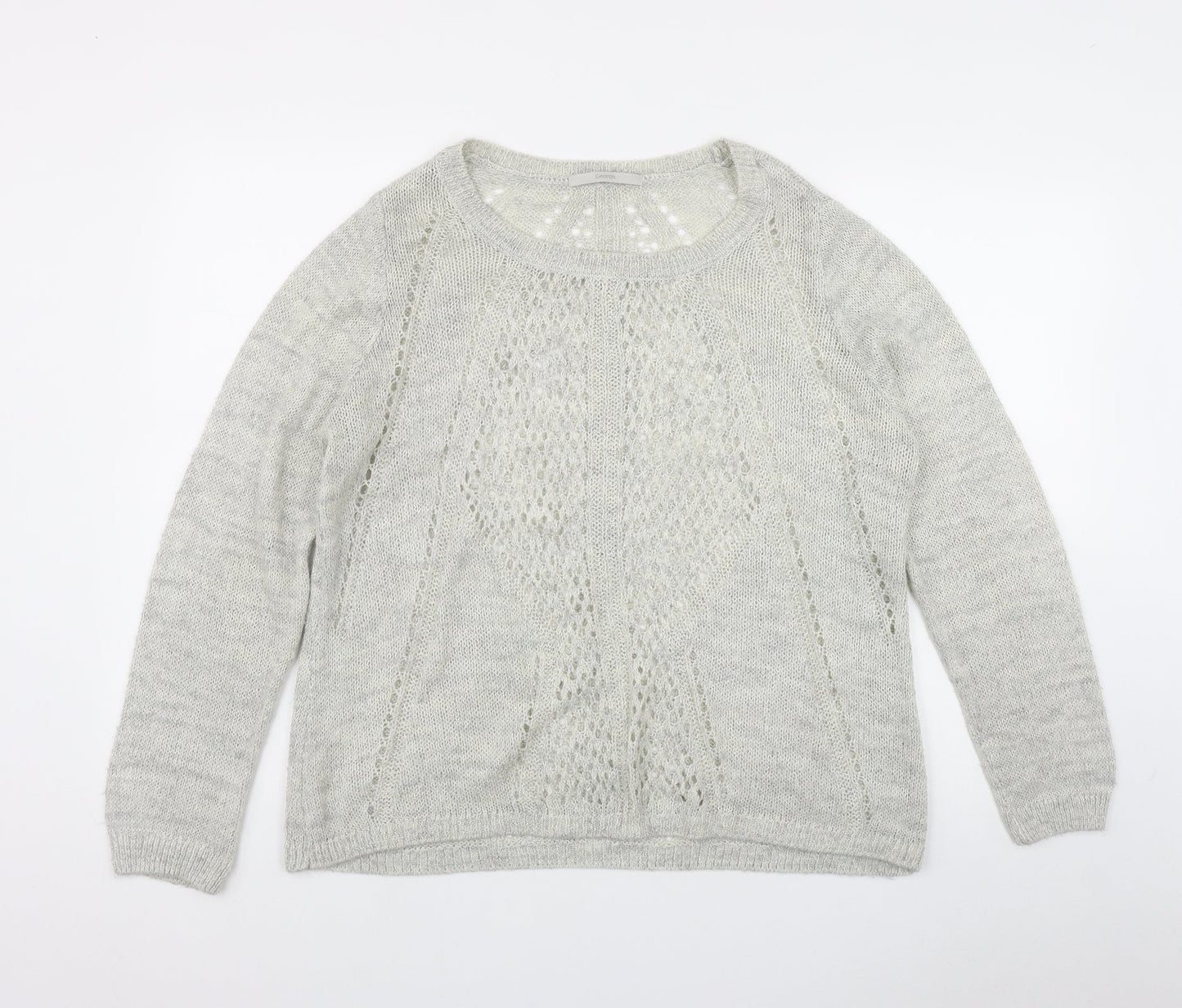 George Womens Grey Round Neck  Acrylic Pullover Jumper Size 16