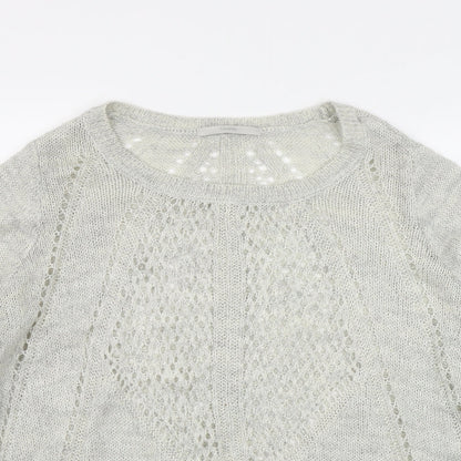 George Womens Grey Round Neck  Acrylic Pullover Jumper Size 16