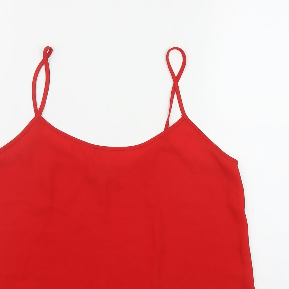 Papaya Womens Red  Polyester Camisole Tank Size 8 Scoop Neck