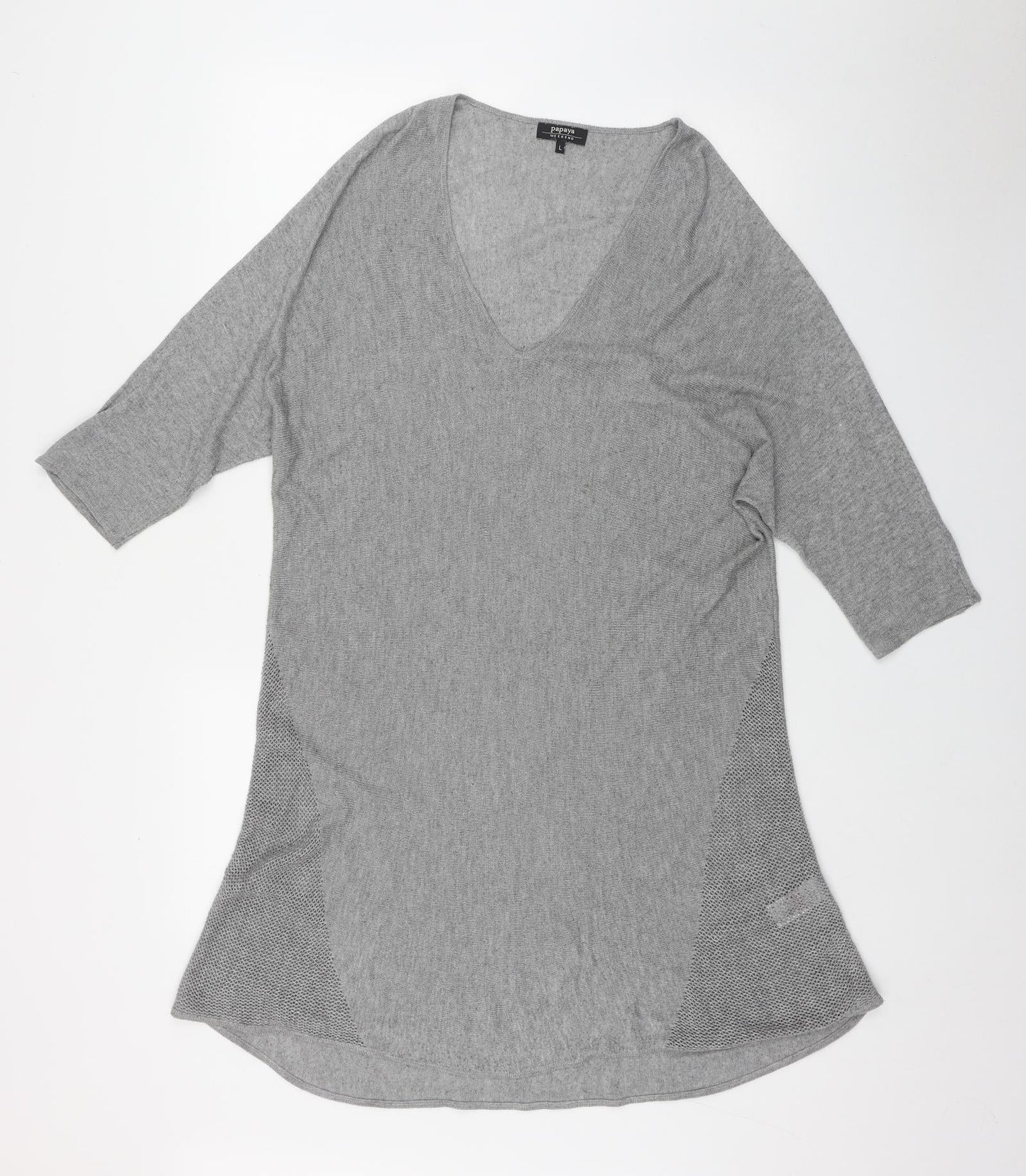 Womens UK Size L Papaya Grey Pullover Jumper