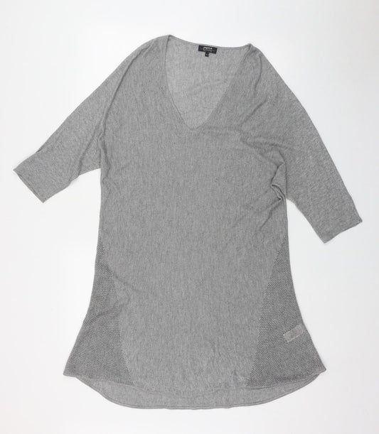Womens UK Size L Papaya Grey Pullover Jumper