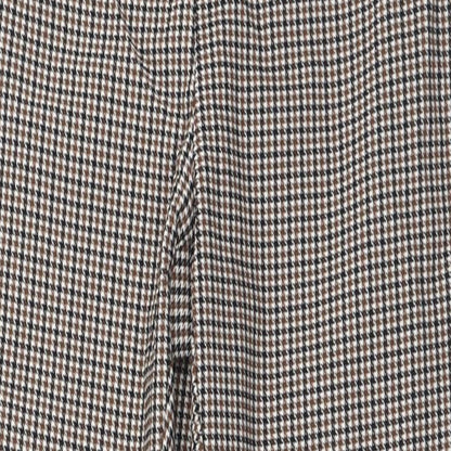 SheIn Womens Beige Plaid Nylon Capri Trousers Size XS L26 in Regular Zip