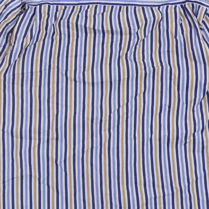 Andre Mens Blue Striped Cotton  Button-Up Size M Collared Button