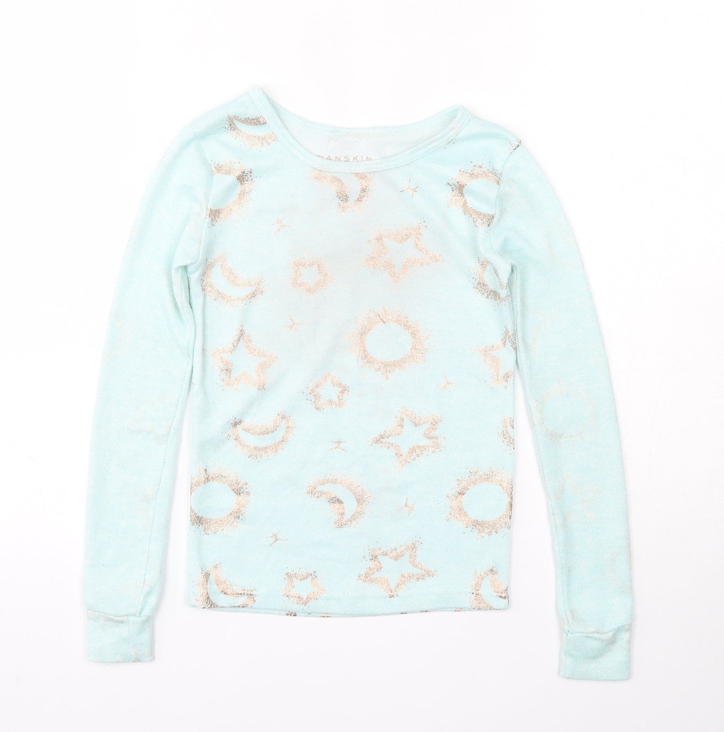 Danskin Girls Blue Round Neck Geometric Polyester Pullover Jumper Size 6 Years