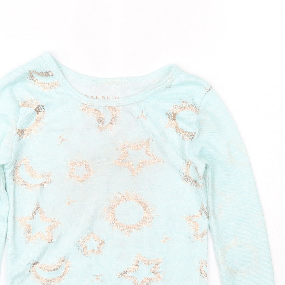 Danskin Girls Blue Round Neck Geometric Polyester Pullover Jumper Size 6 Years