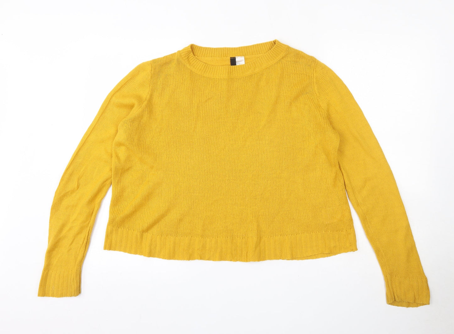 Womens UK Size S H&M Yellow Henley Jumper