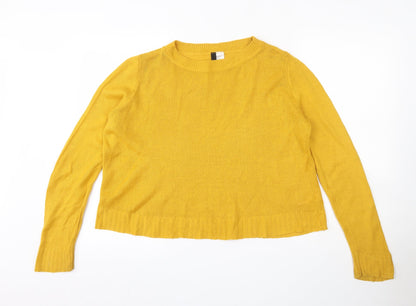 Womens UK Size S H&M Yellow Henley Jumper