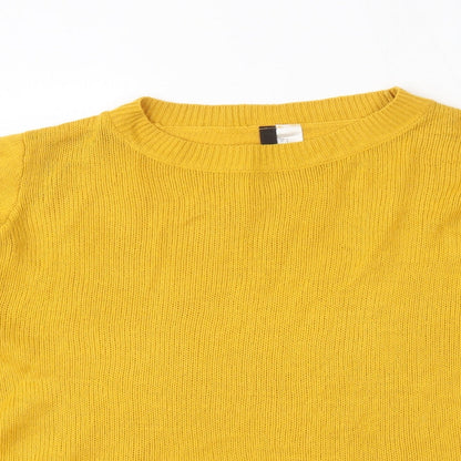 Womens UK Size S H&M Yellow Henley Jumper