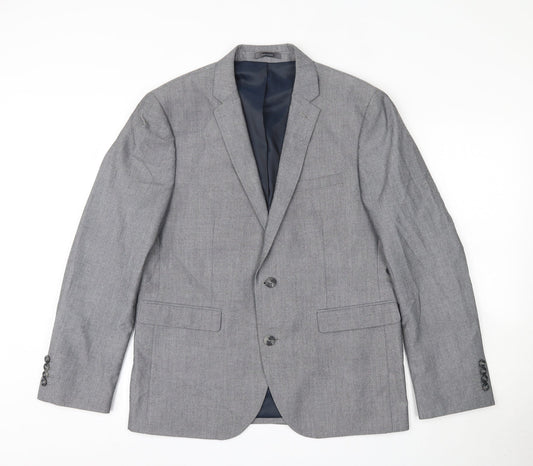Primark Mens Grey  Polyester Jacket Suit Jacket Size 42
