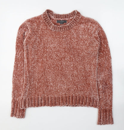 Primark Womens Pink Round Neck  Polyester Pullover Jumper Size 4