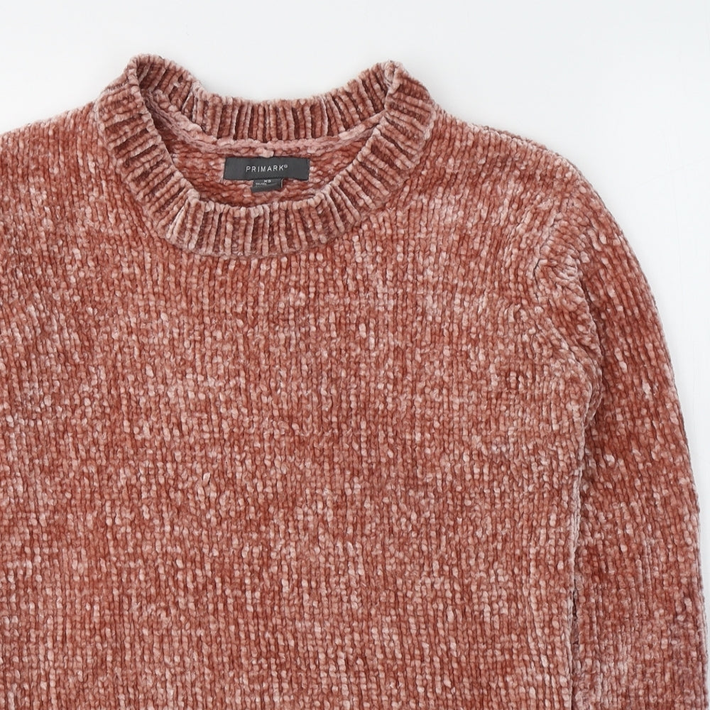 Primark Womens Pink Round Neck  Polyester Pullover Jumper Size 4
