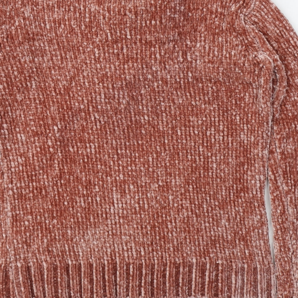 Primark Womens Pink Round Neck  Polyester Pullover Jumper Size 4