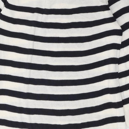 TU Womens White Striped Acrylic Jumper Dress  Size 10  V-Neck Pullover - Heart