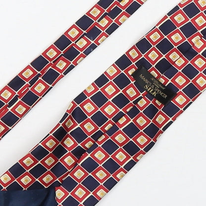 Marks and Spencer Mens Multicoloured Plaids & Checks Silk Pointed Tie One Size