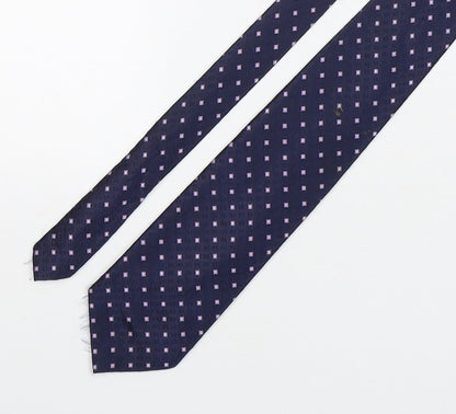 Marks and Spencer Mens Purple Geometric Polyester Pointed Tie One Size